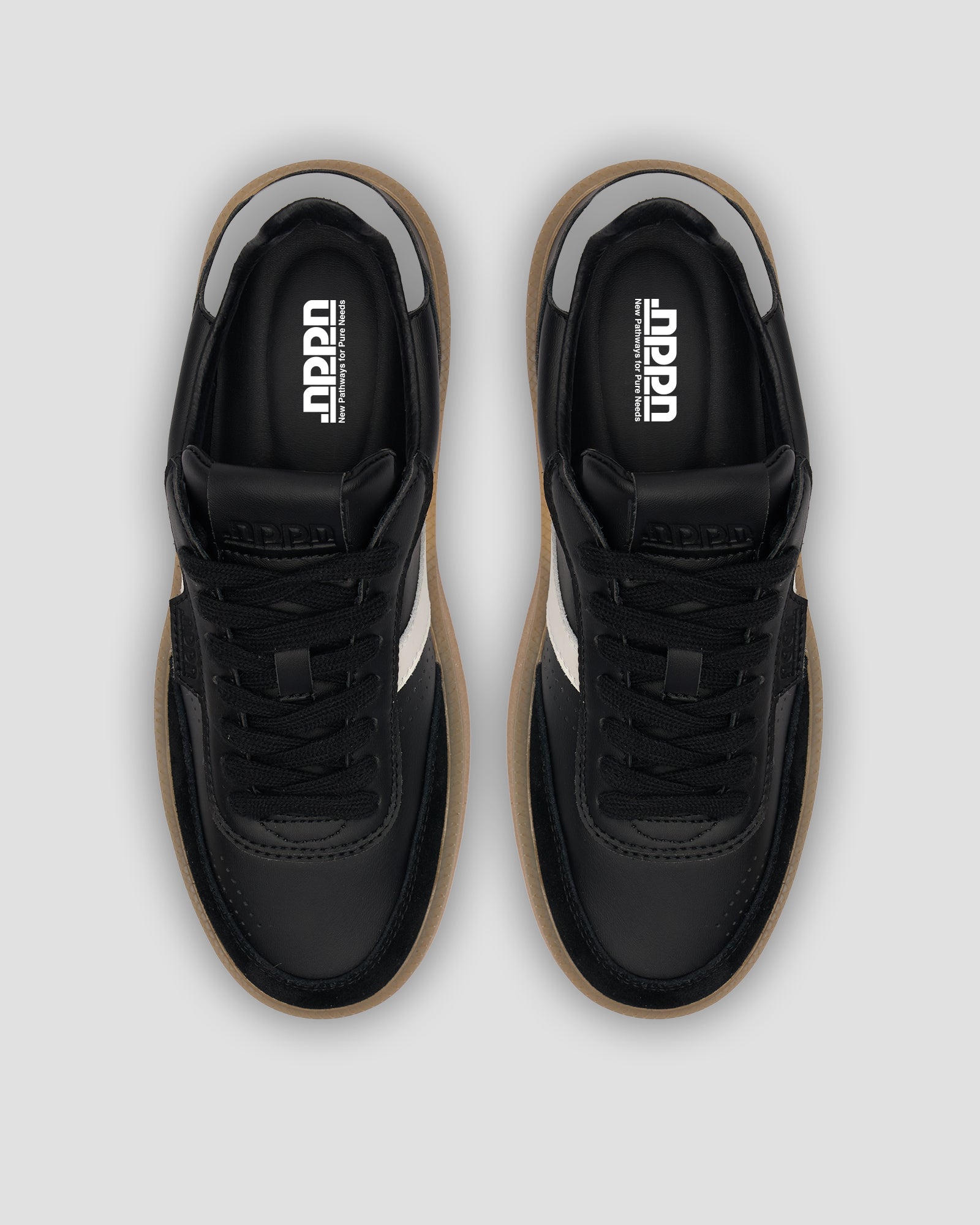 Echo 1 Leather Black White Amber Sole Reflective Heel Tab