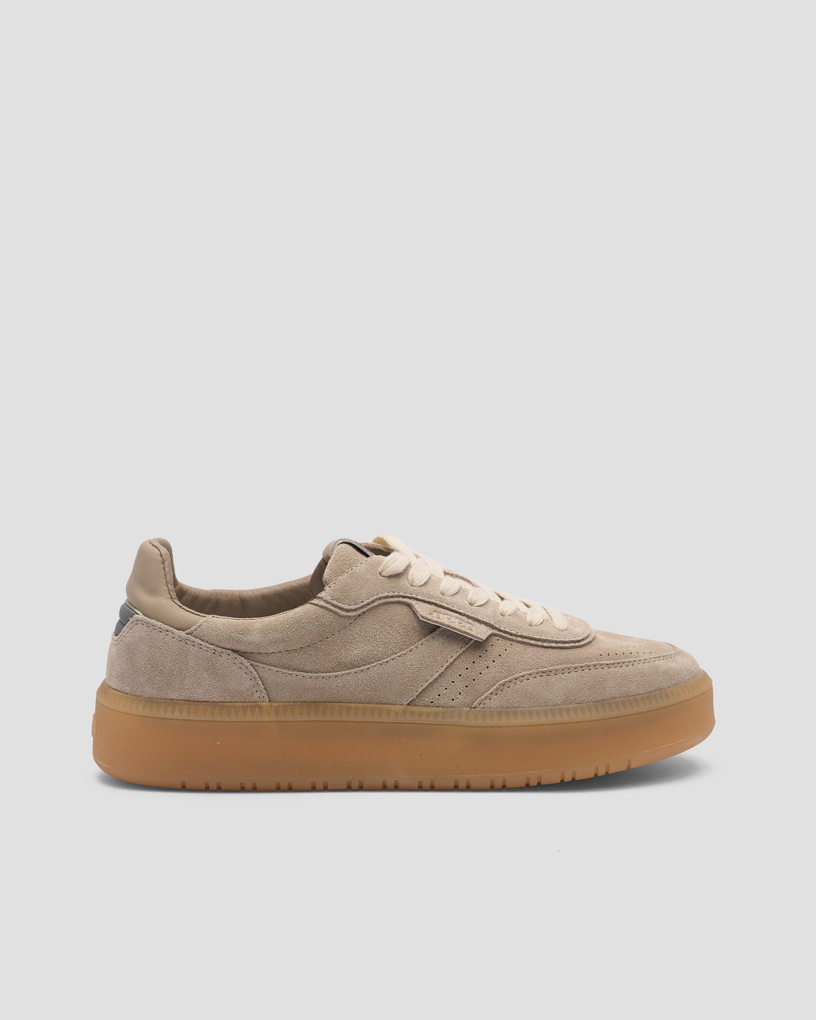 Echo 1 Suede Taupe Amber Sole Reflective Heel Tab