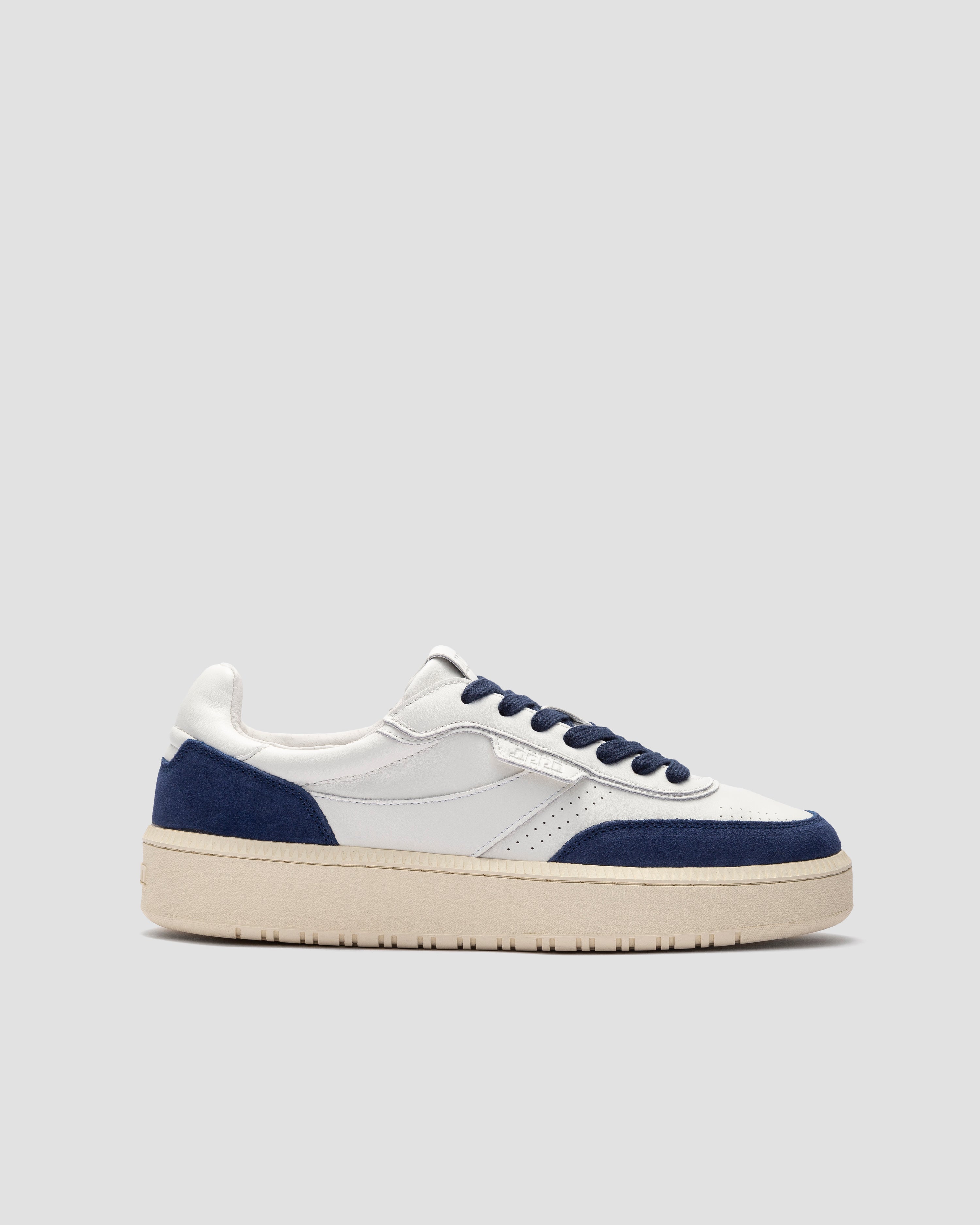Echo 1 Suede Leather White Navy