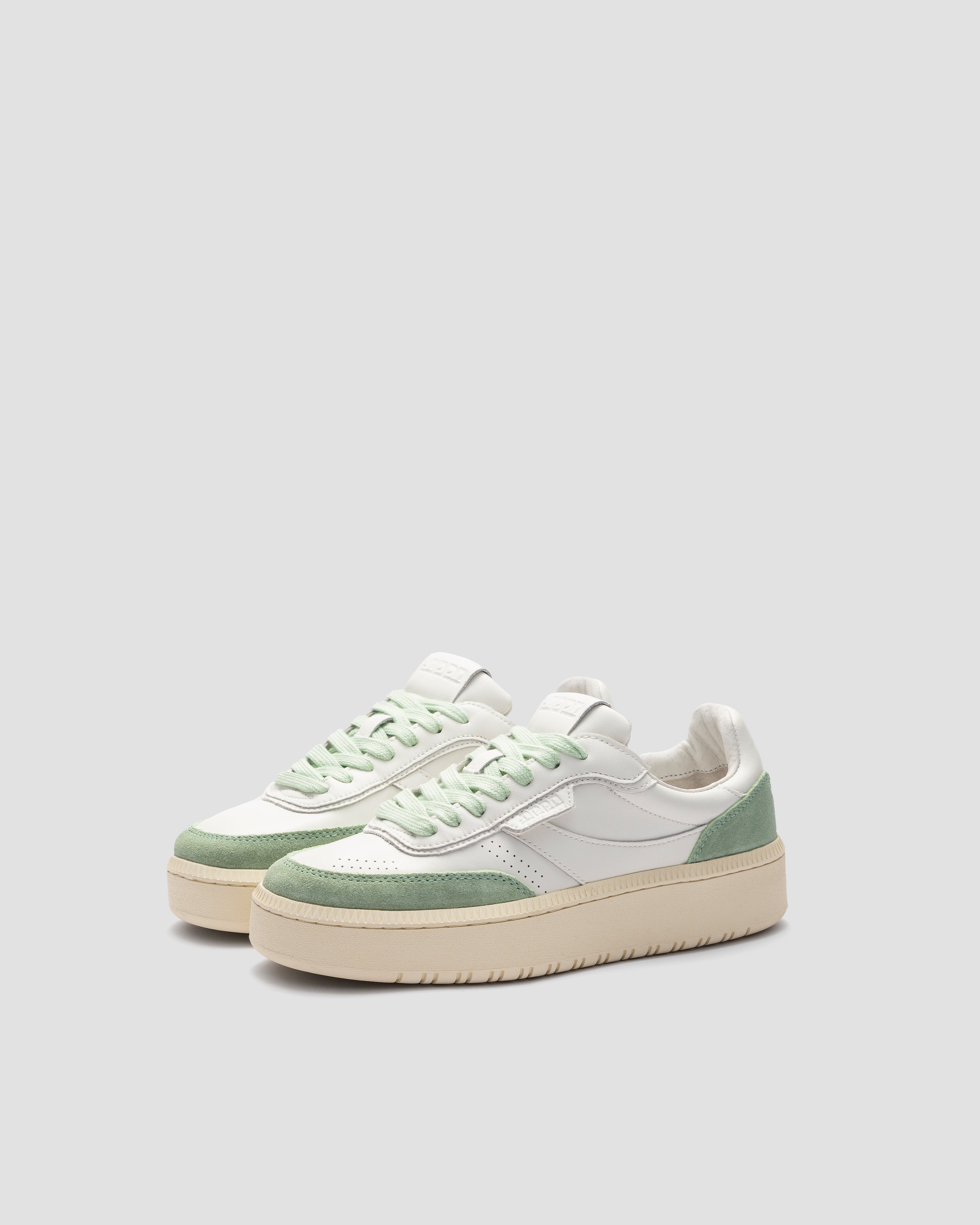 Echo 1 Leather Suede White Water Green